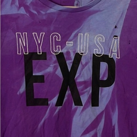 EXPRESS | Men’s Purple Distressed Bleached Tee Size Large - Picture 4 of 8